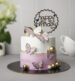 pink white cake with butterflies